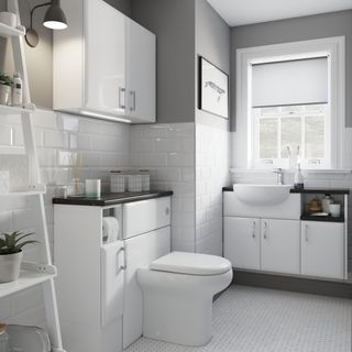 white bathroom tile ideas for downstairs toilet