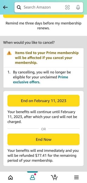 Canceling Amazon Prime