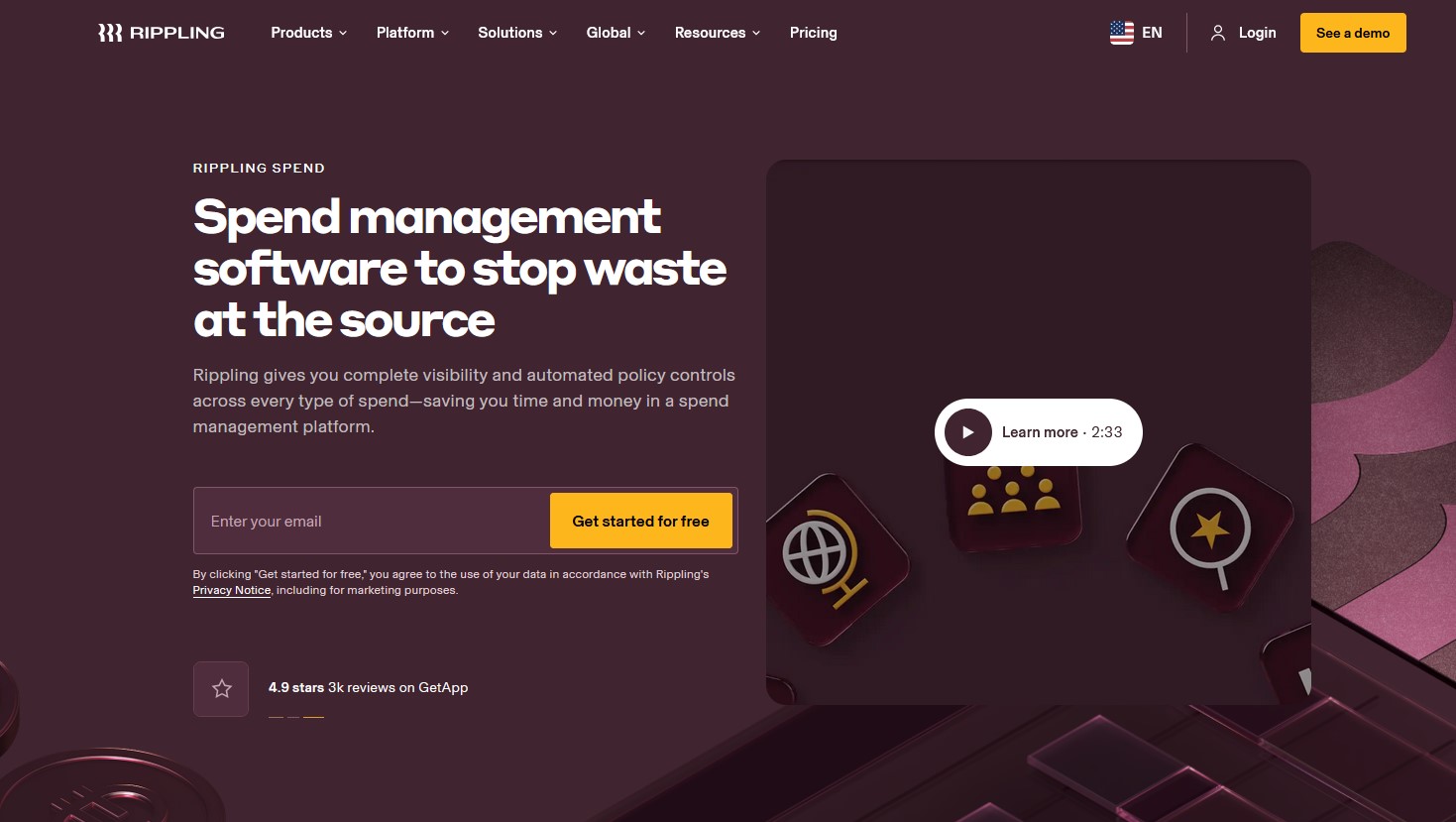 Rippling Spend website