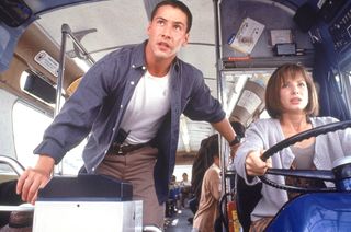 Keanu Reeves and Sandra Bullock star in Speed