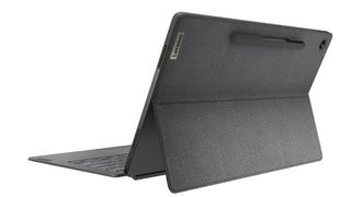 A photograph of the rear of the Lenovo IdeaPad Duet 5 Chromebook