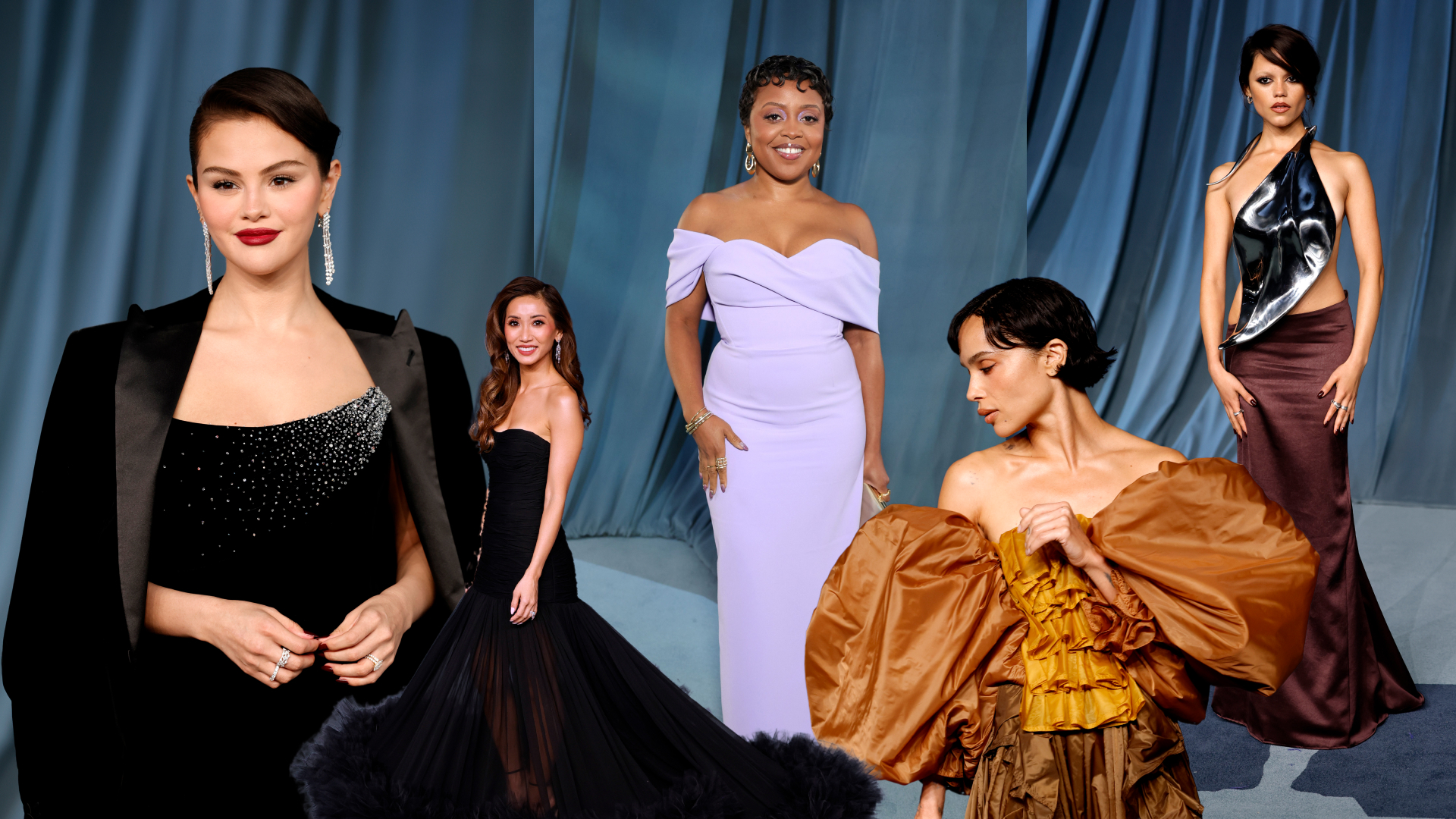 Various actresses dressed in gowns to attend the Academy Museum Gala