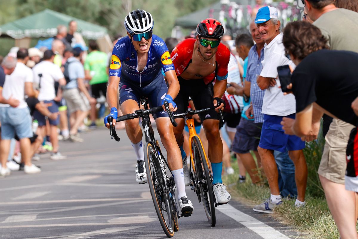 2021 Italian Road Championship Men Road Race BellariaIgea Marina Imola 2259 km 20062021 Sonny Colbrelli ITA Bahrain Victorious Fausto Masnada ITA Deceuninck QuickStep photo Luca BettiniBettiniPhoto2021