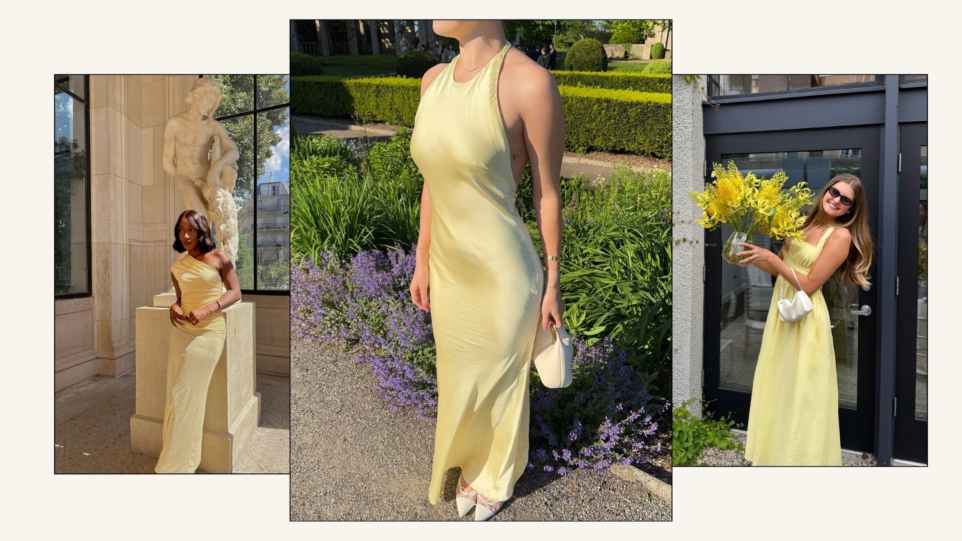 Influencers wearing the yellow dress trend
