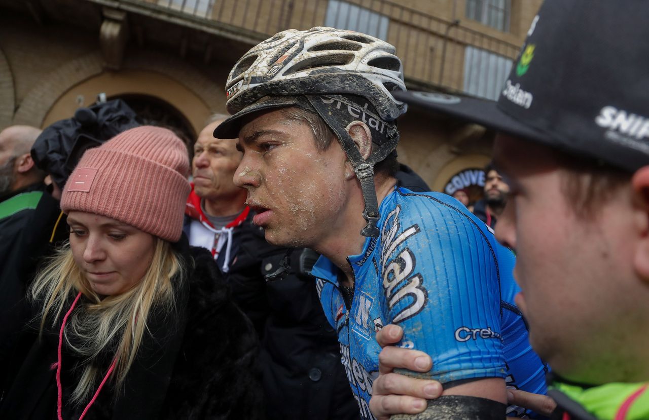 Wout Van Aert (Verandas Willems Crelan) in agony after the race