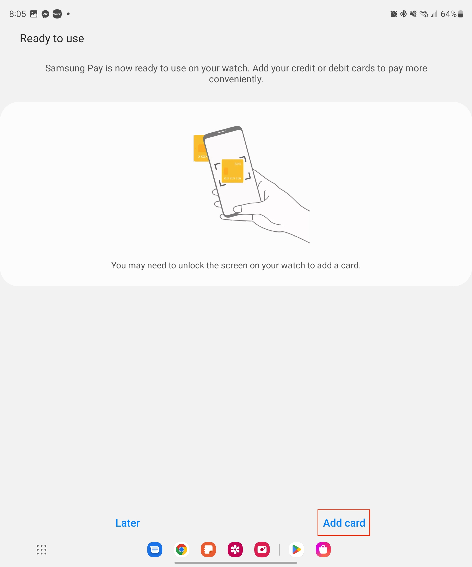 Add card to Samsung Pay on Galaxy Z Fold 4