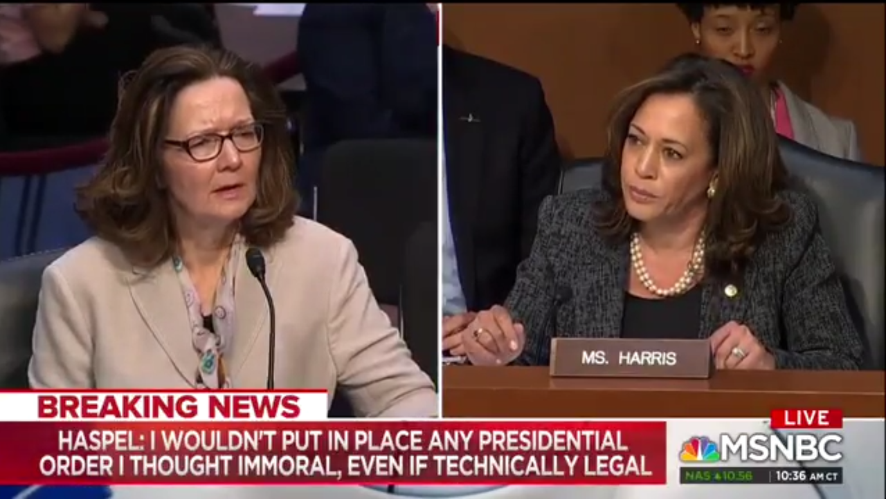 Gina Haspel and Kamala Harris. 