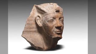 This head of a sphinx statue shows Ramesses II, a ruler who expanded Egypt's empire.
