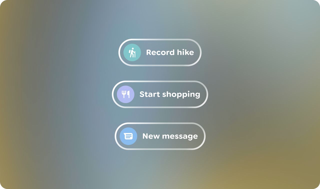 Sample UI images for Android XR AI Glasses