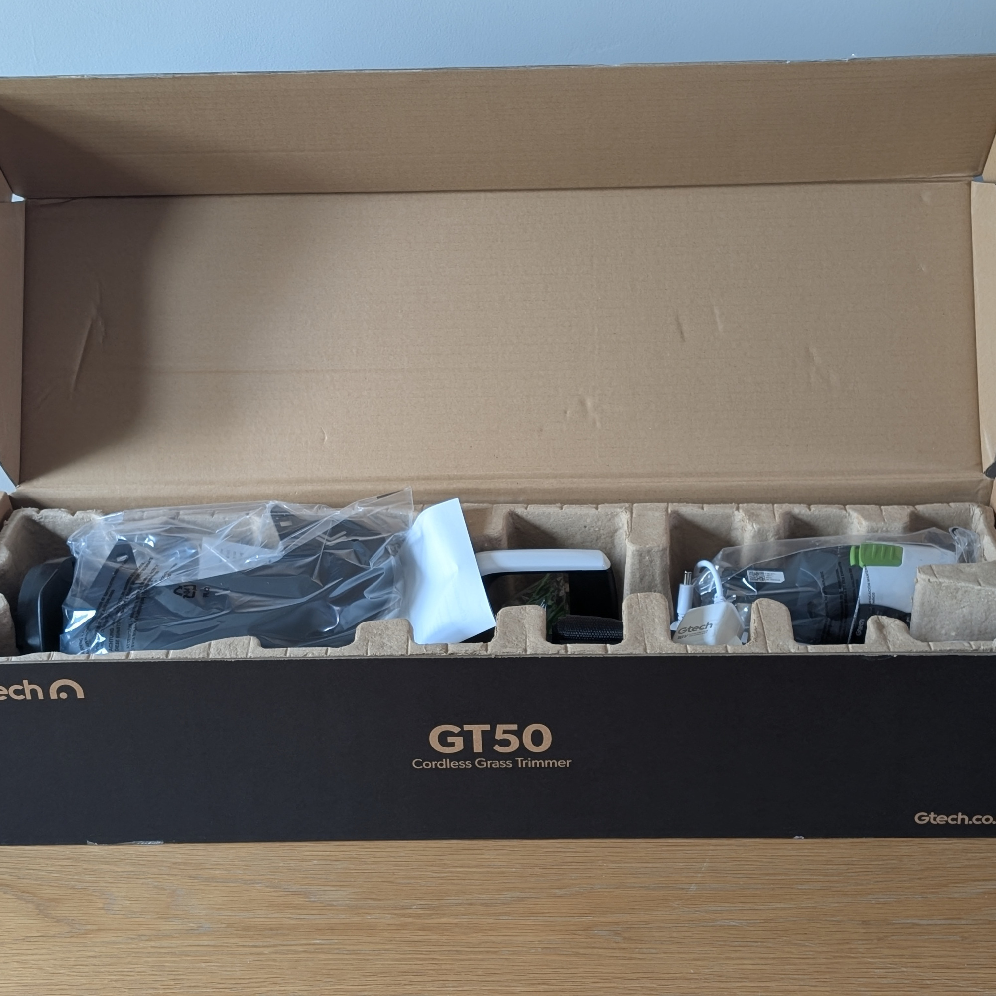 gtech gt50 cordless trimmer in open box