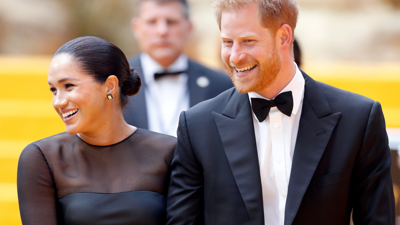 Meghan, Duchess of Sussex and Prince Harry, Duke of Sussex attend &quot;The Lion King&quot; European Premiere at Leicester Square on July 14, 2019 in London, England.