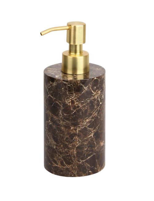 Natural Marble Soap Dispenser in Dark Brown