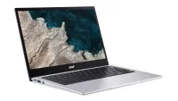 Acer Chromebook Spin 513 shown with screen open on a white background