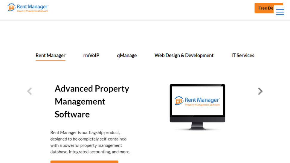 Screenshot situs web untuk Rent Manager