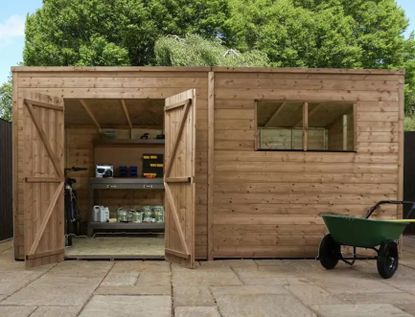 Argos sheds: Mercia Wooden 14 x 8ft Pressure Treated Pent Shed