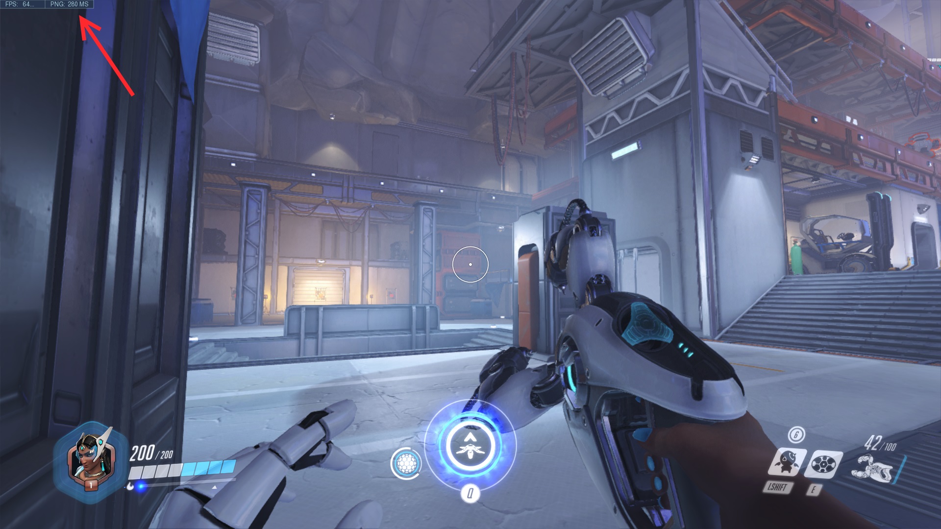  The ping counter is in the upper left hand corner. 