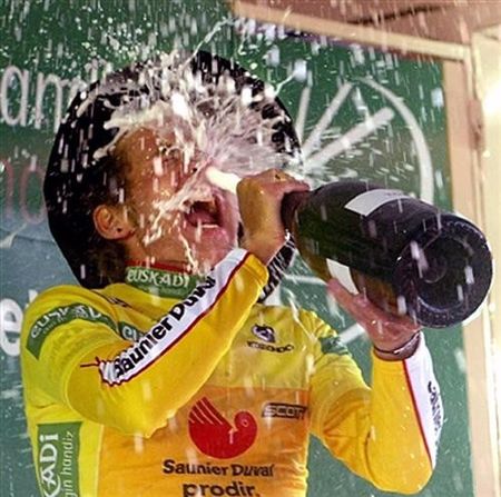 Jose Angel Gomez Marchante (Saunier Duval) celebrates the biggest win of his career