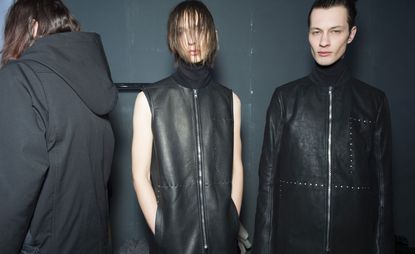 Models wearing Rick Owens clothing