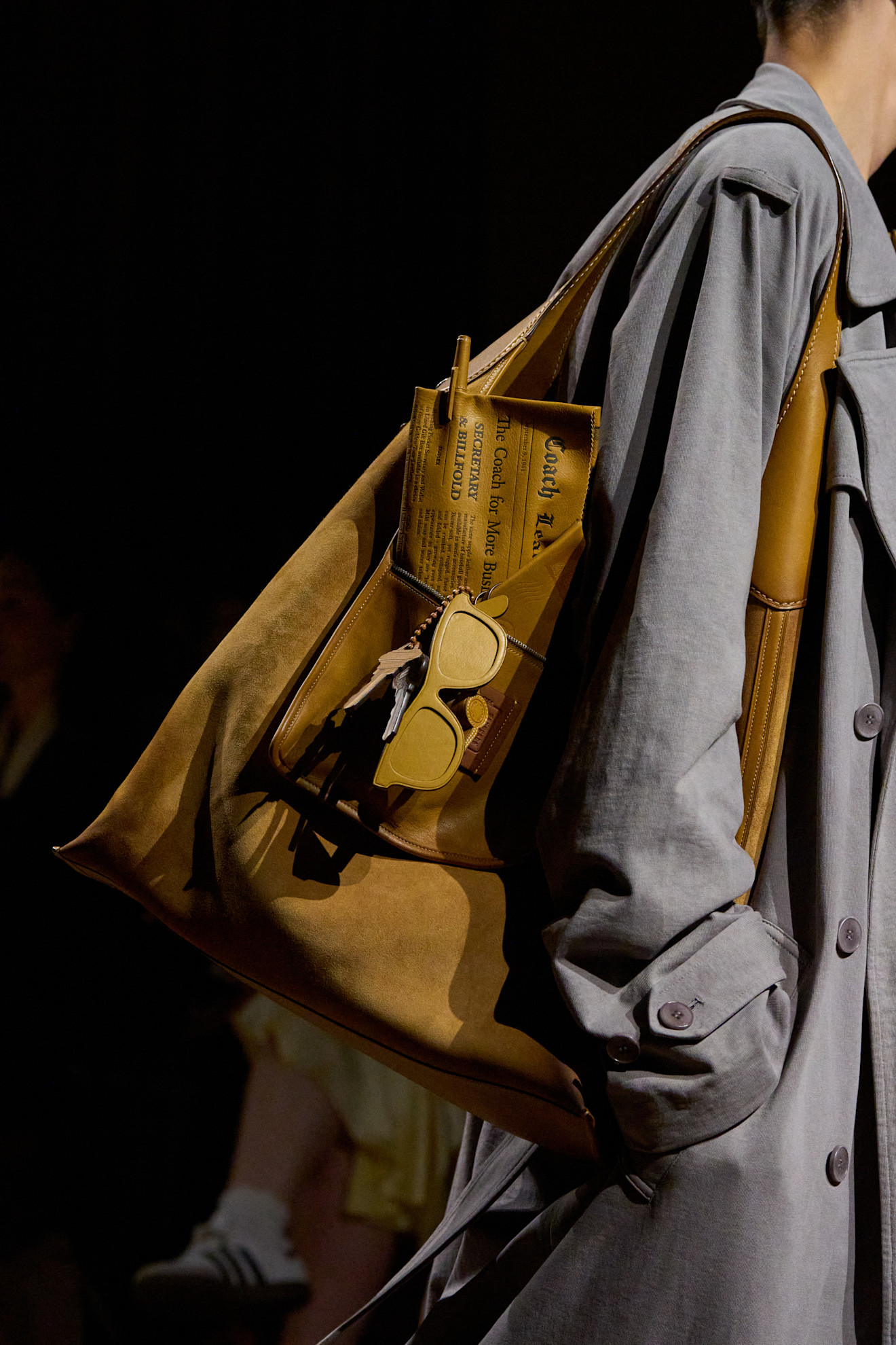 The inside-out Brooklyn Bag at the Coach Spring 2027 fashion show