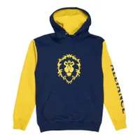 World of Warcraft Alliance Logo Blue Colorblock Pullover Hoodie