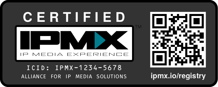 Example of an IPMX certification badge