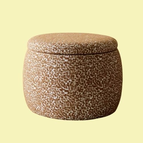 Cove Fabric Storage Ottoman - Brown & Cream