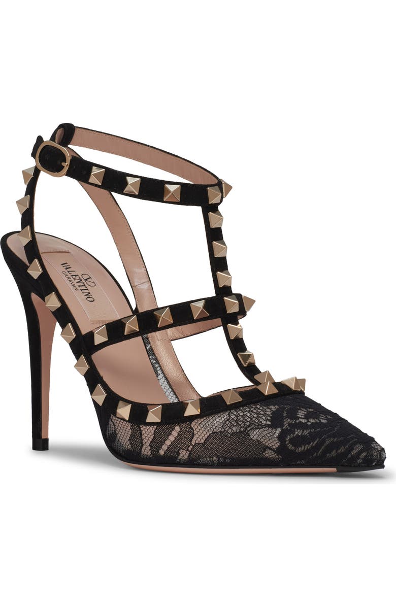 Rockstud Ankle Strap Pump