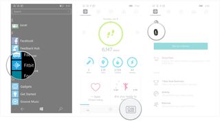 Launch Fitbit, tap settings, tap the device
