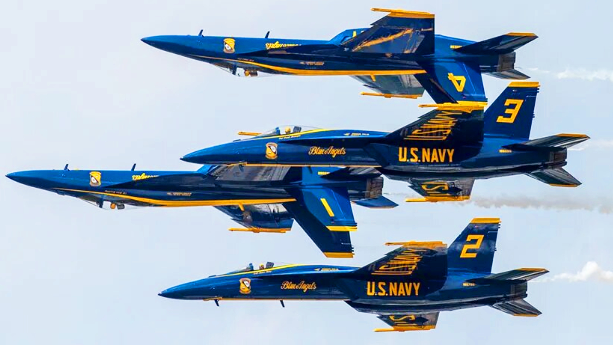 The Blue Angels flight squadron in the United States Navy