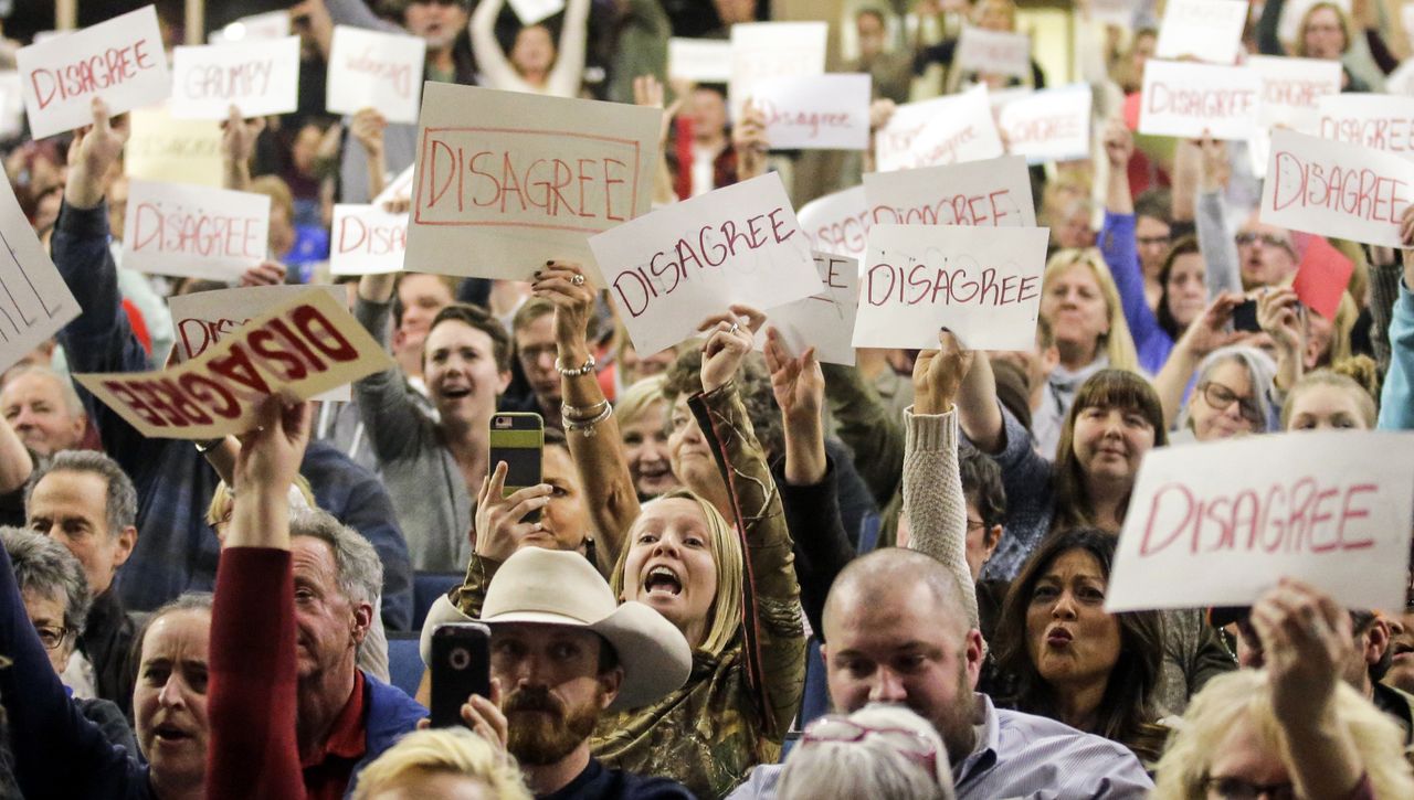 An angry town hall with U.S. Rep. Jason Chaffetz