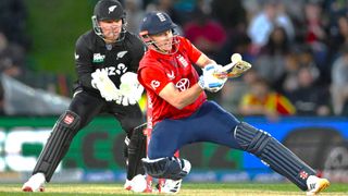 Harry Brook batting for England in the 2nd T20 match