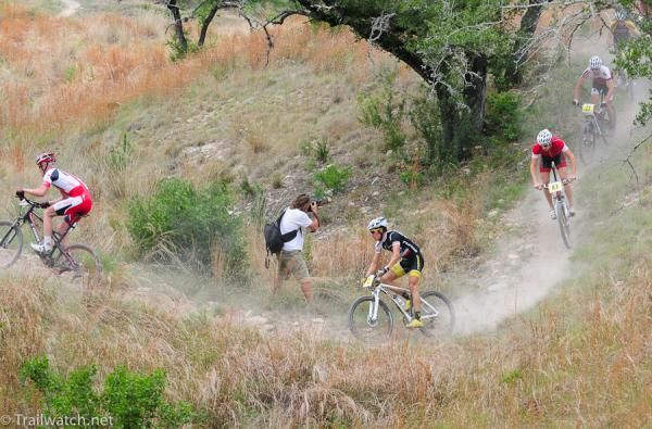 Riders enjoying some very twisty singletrack