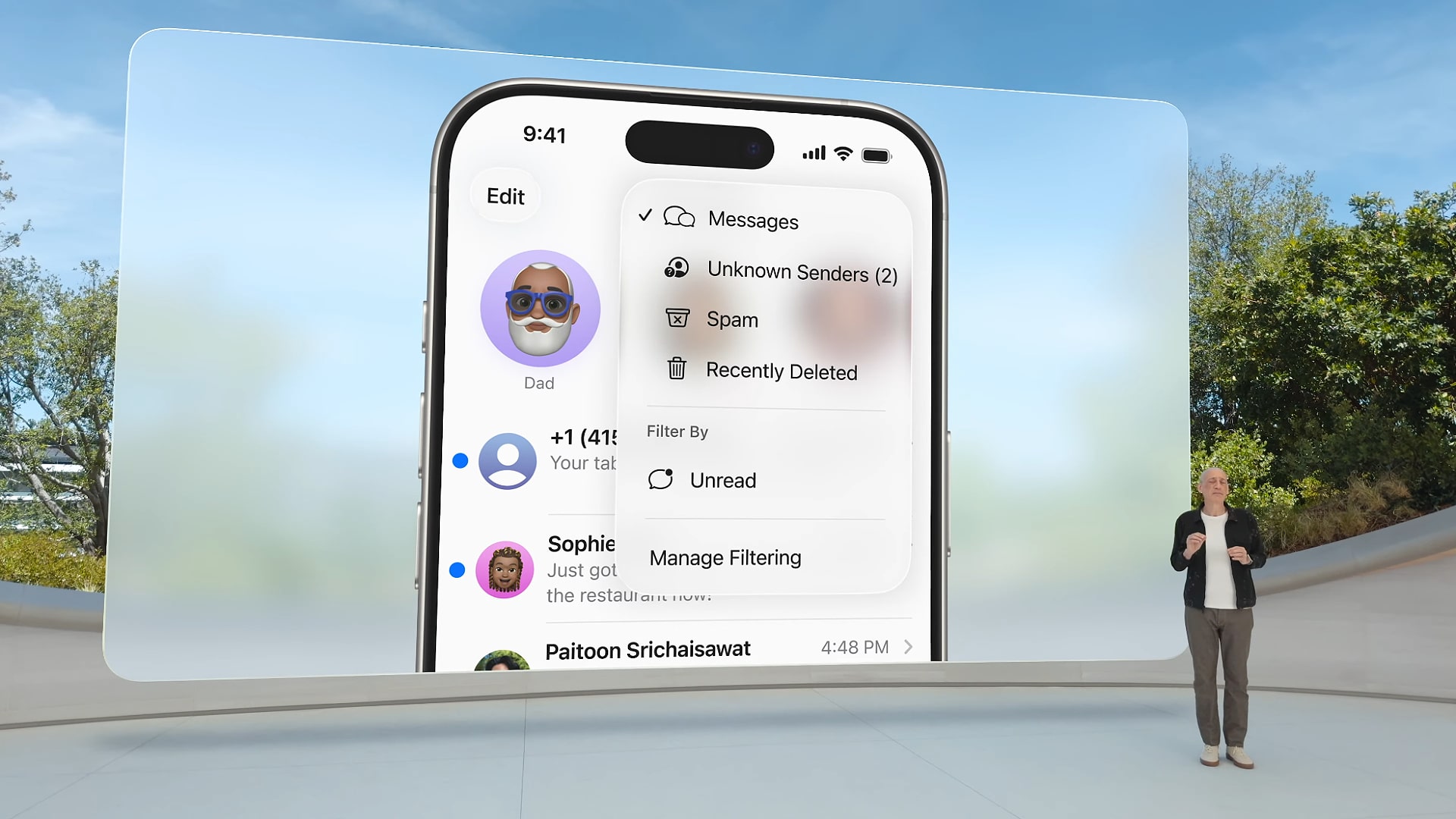 iOS 26 presented at Apple's Worldwide Developers Conference (WWDC) in June 2025.