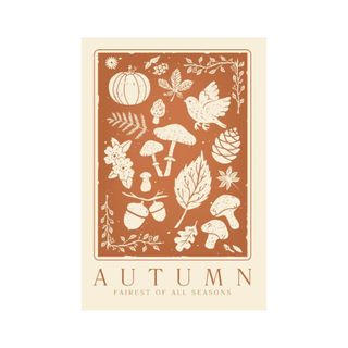 A wall art print of autumnal illustrations