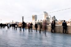Crowds in the city of London home of UK's investment trusts
