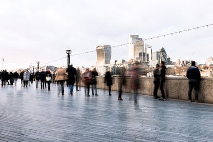 Crowds in the city of London home of UK's investment trusts
