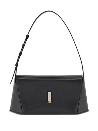 Geometric Leather Shoulder Bag