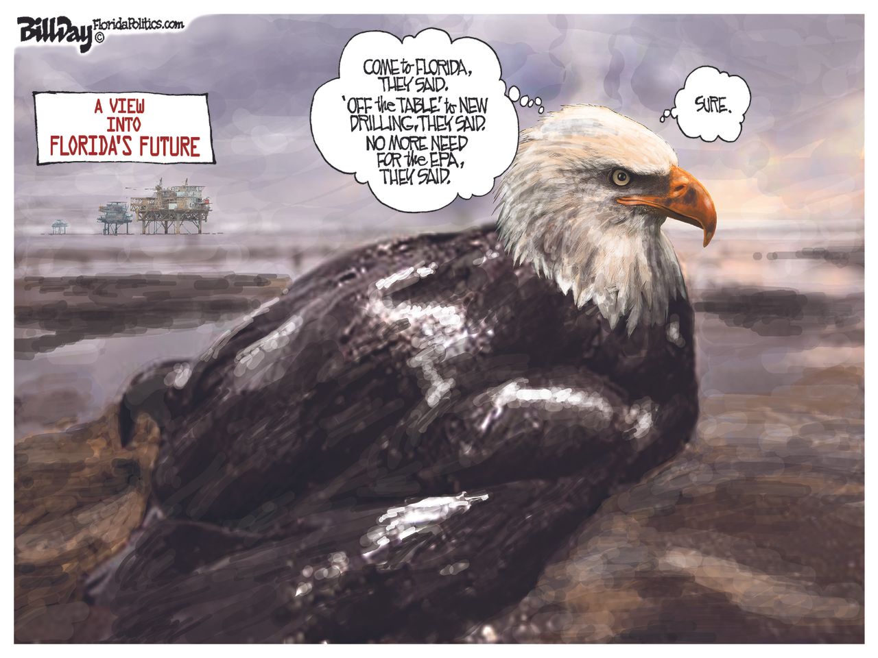 Political Cartoon U.S. EPA Florida oil drilling