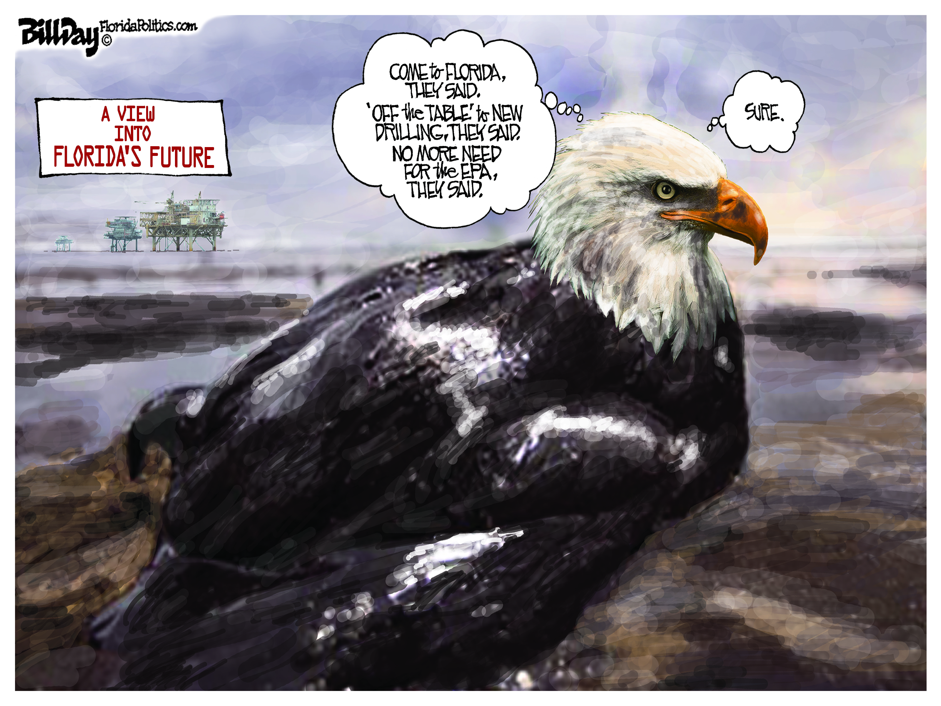 Political Cartoon U.S. EPA Florida oil drilling
