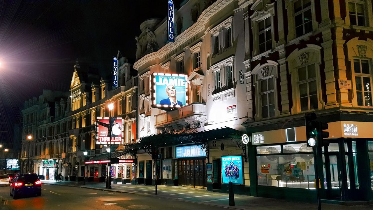 London&#039;s West End, the heart of the performing arts in the UK.