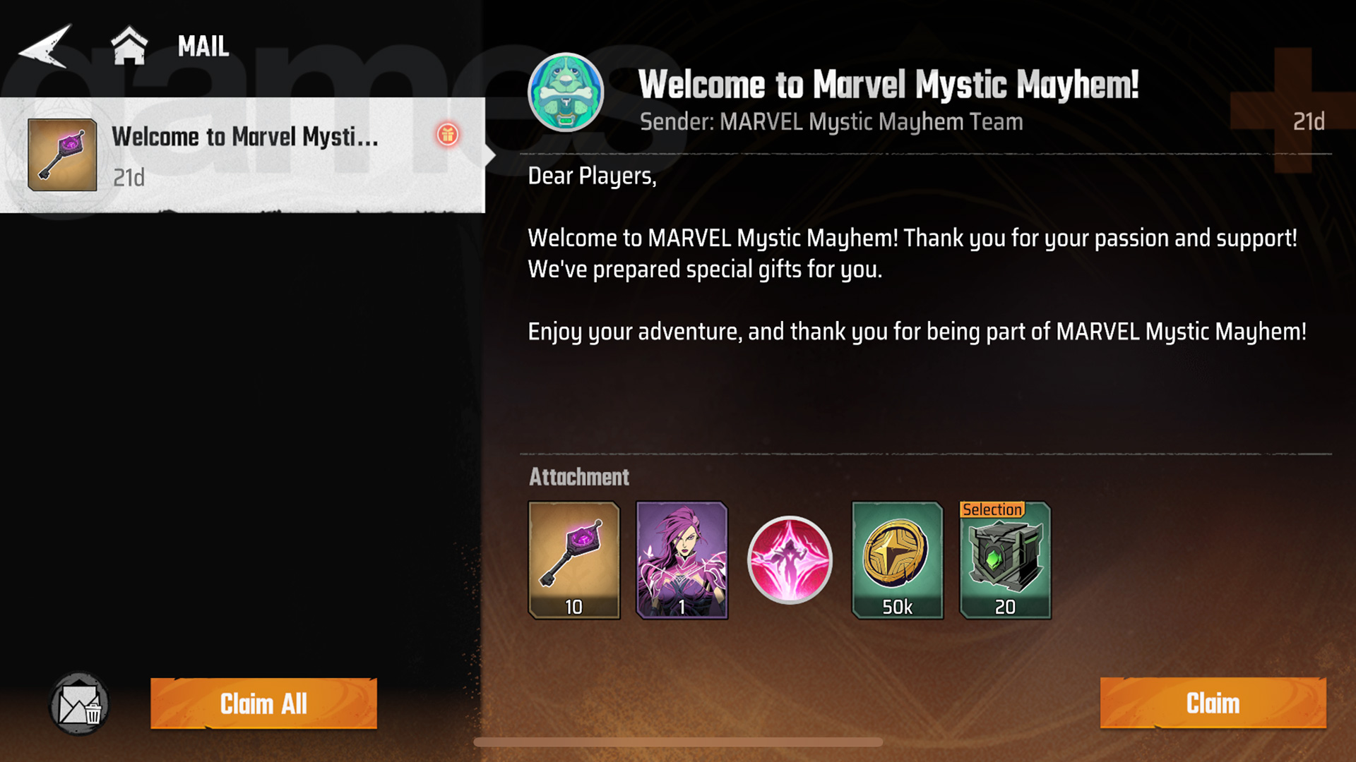 Marvel Mystic Mayhem codes
