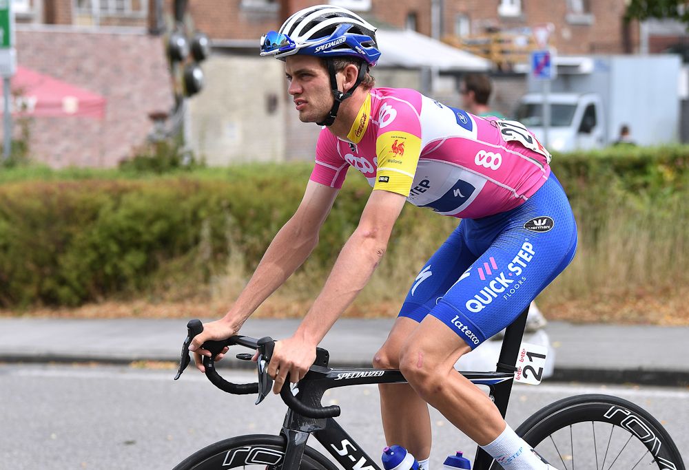 Quick-Step's Kasper Asgreen in the pink sprint jersey at the Tour de Wallonie