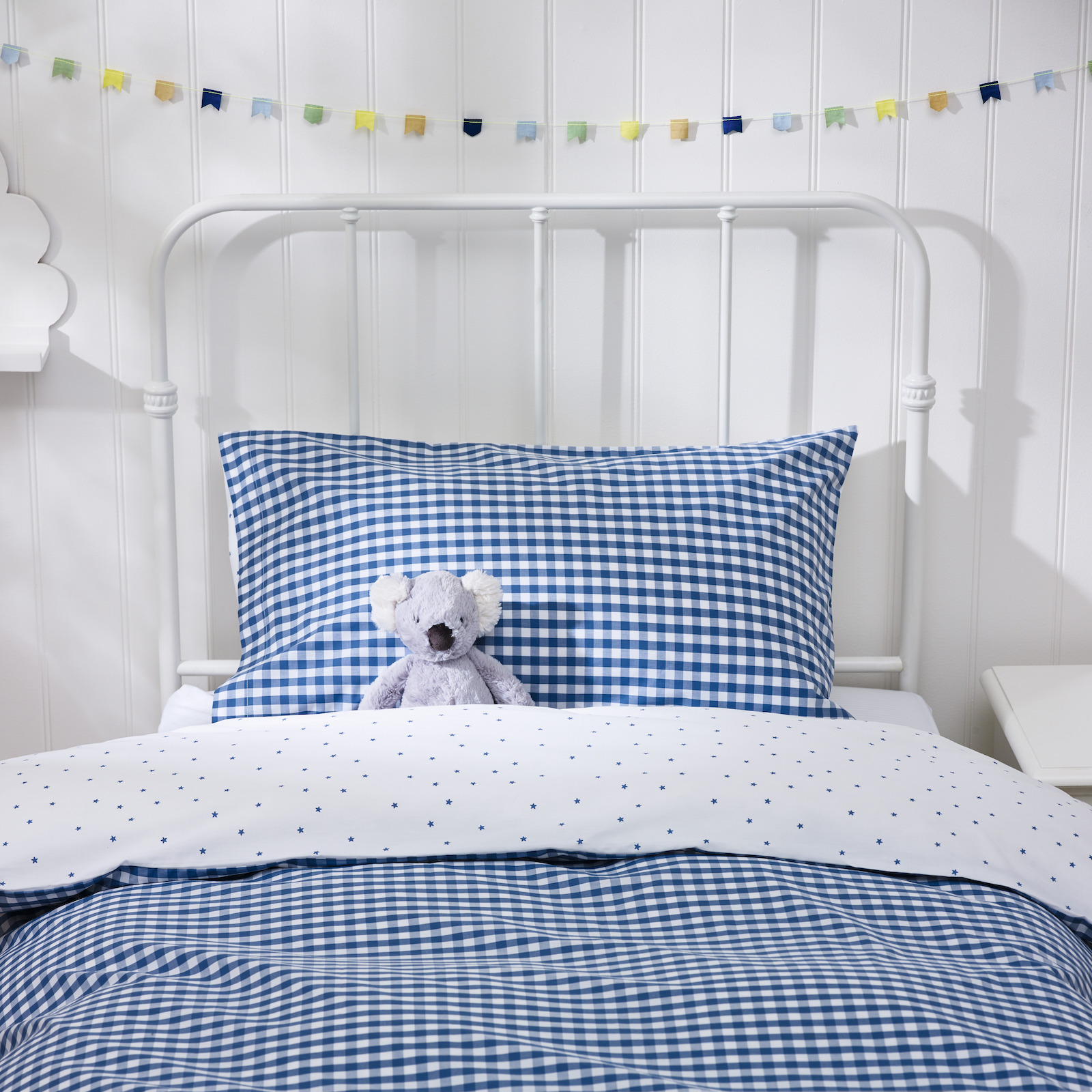 blue gingham bedding for kids rooms