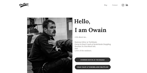 screenshot of Hostinger website builder being used to create a personal website