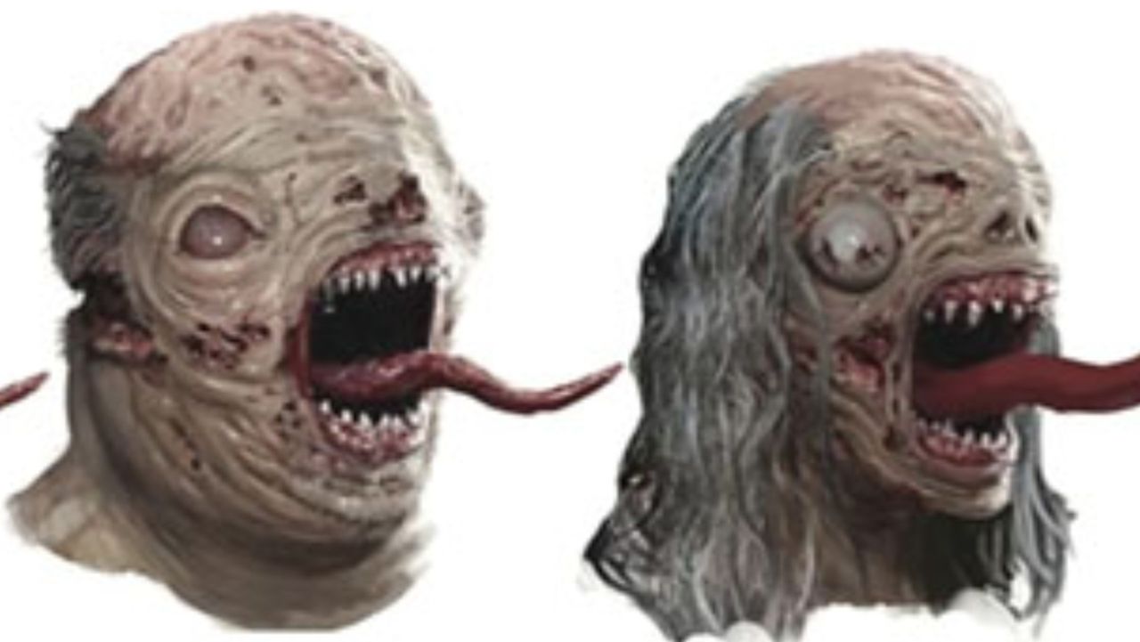 Resident Evil 2 Remake concept art showing the Licker Zombie