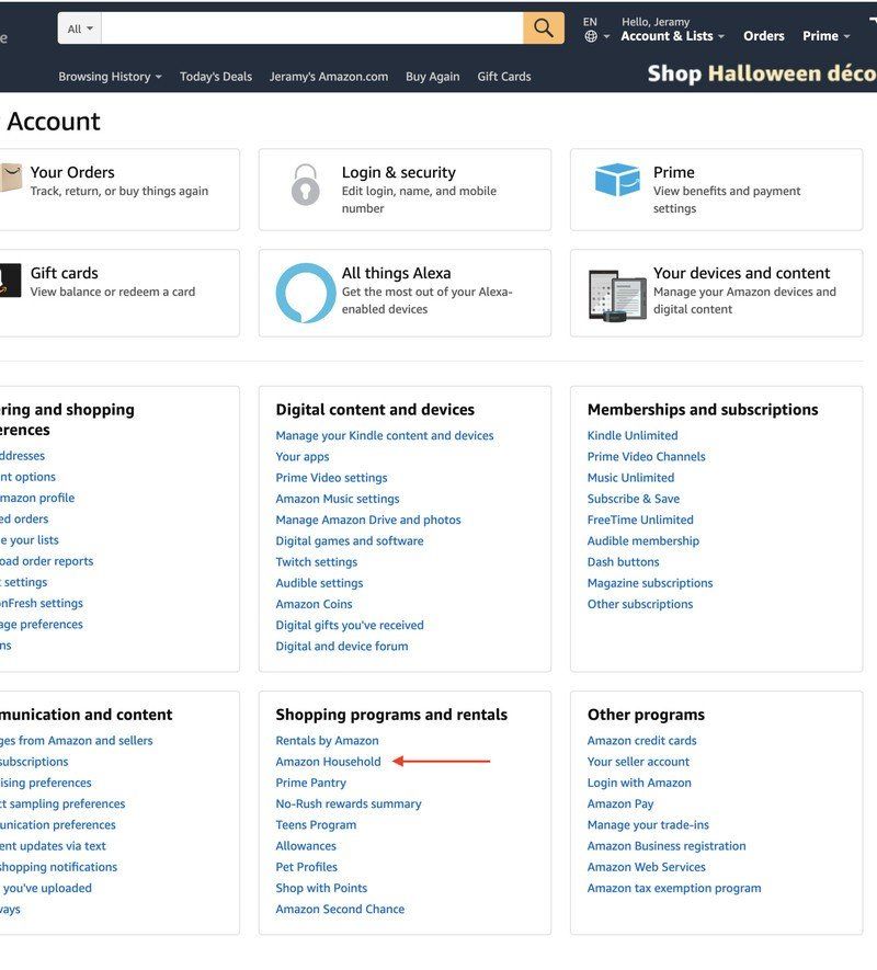 How to share your Amazon Prime account with friends and family