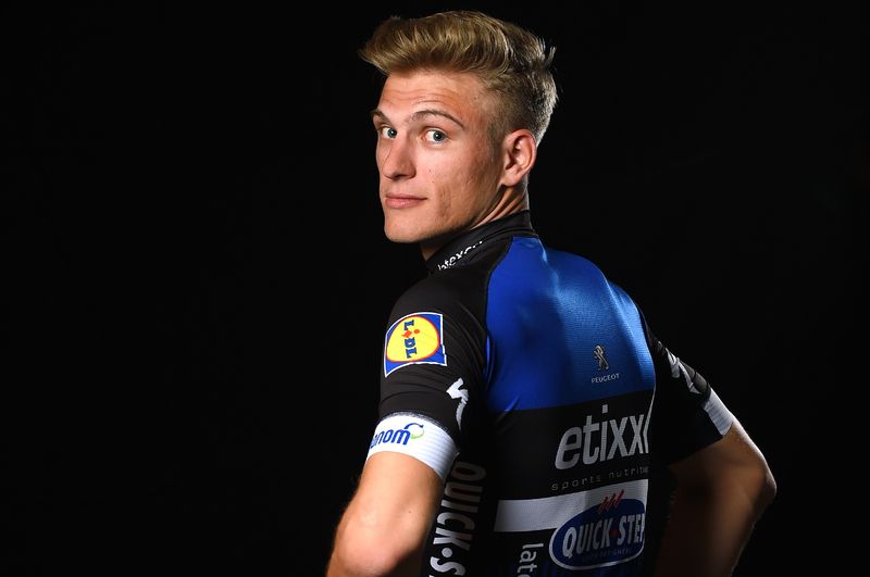 The 2016 Etixx - Quick-step team kit modelled by Marcel Kittel
