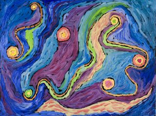 Bifurcating Patterns by Edward Belbruno, space art