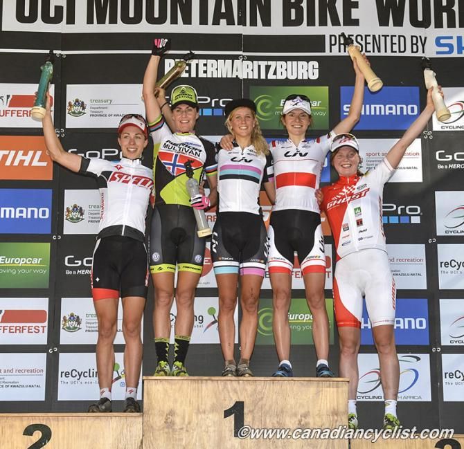 Elite women's podium at Pietermaritzburg