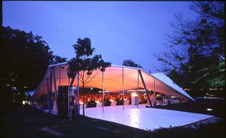 Illuminated structure with a shaped roof